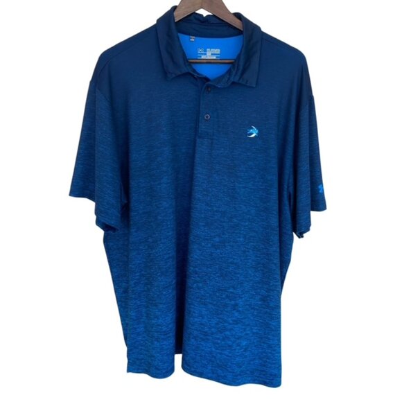 Under Armour Navy Blue Loose Heat Gear Polo - Size 2XL - Picture 1 of 6